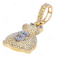 0.85 CTW Moissanite S925 Silver Money Bag Pendant CustomDiamJewel