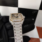 Round cut Fully Iced-Out Moissanite Diamond Watch customdiamjewel