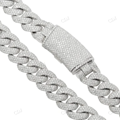 Flower Setting Diamond Cuban Chain Necklace hip hop jewelry CustomDiamJewel