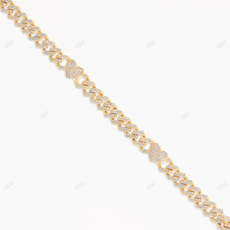 VVS Moissanite 18k Yellow Gold Plated Cuban Chain For Mens CustomDiamJewel
