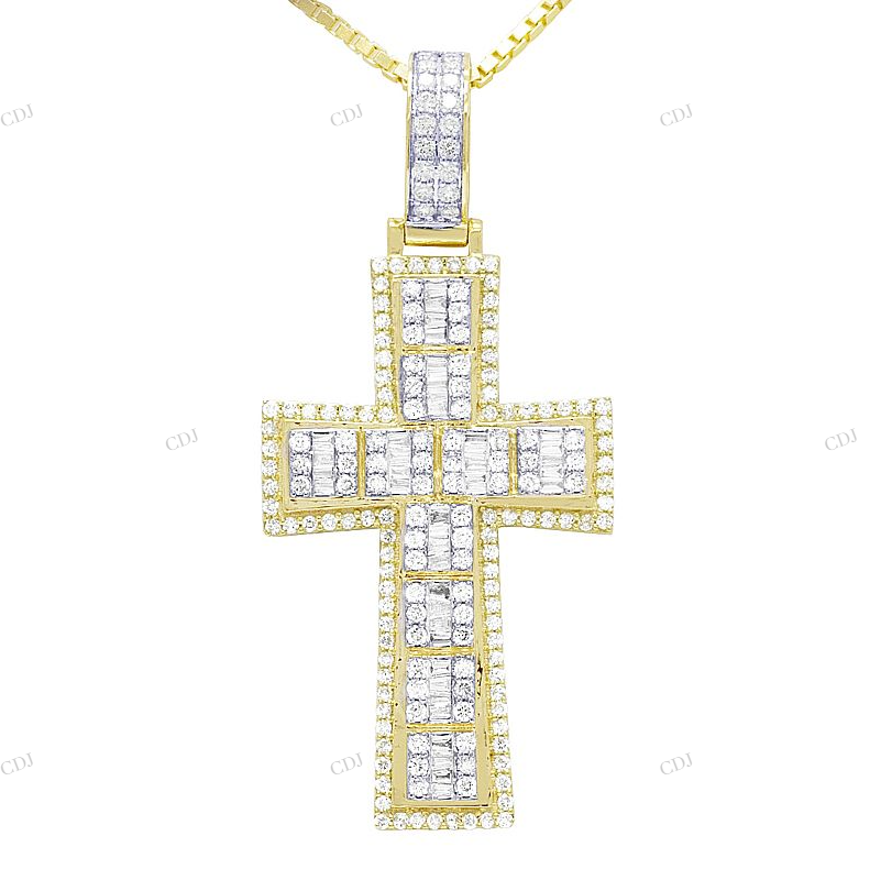 Small Iced Out Cross Charm Pendant hip hop jewelry CustomDiamJewel