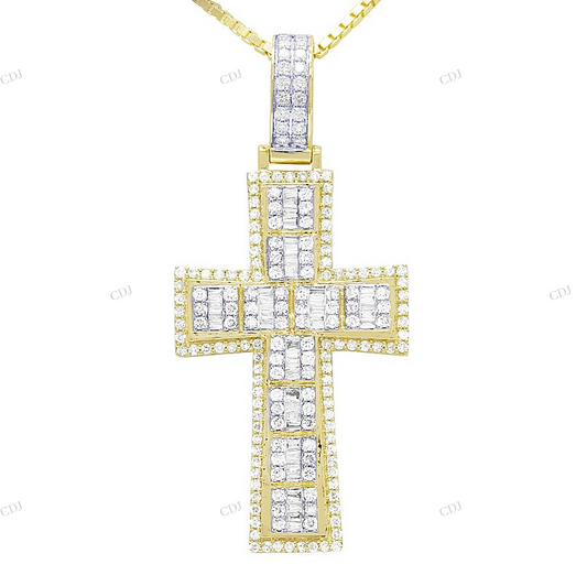 Small Iced Out Cross Charm Pendant hip hop jewelry CustomDiamJewel
