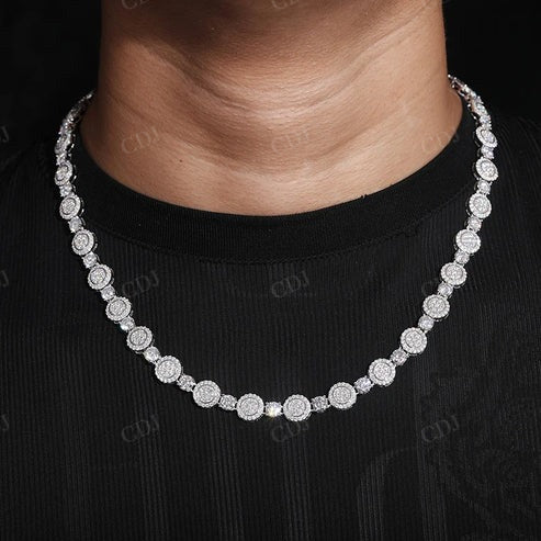 Cluster Real Natural Diamond Halo Set Hip Hop Chain For Mens hip hop jewelry CustomDiamJewel