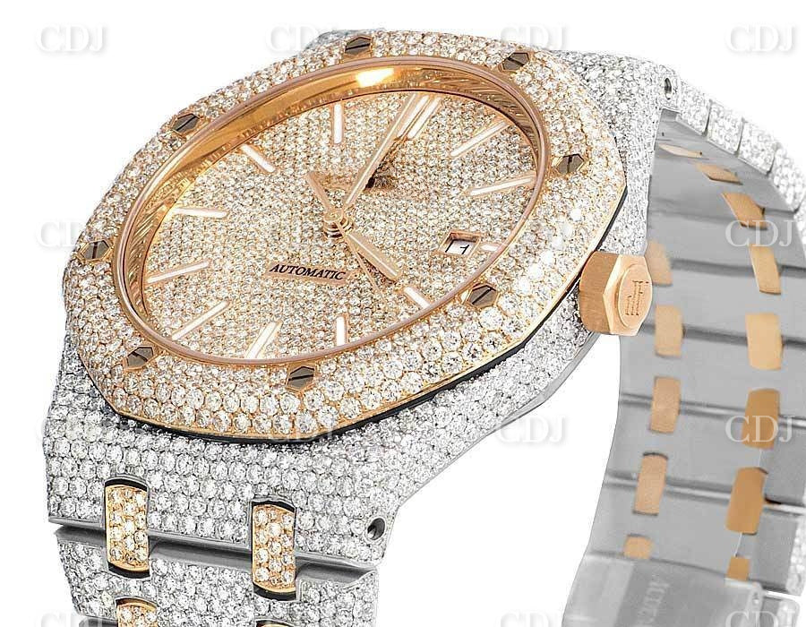 41mm Two Tone Hip Hop Diamond Watch For Men customdiamjewel