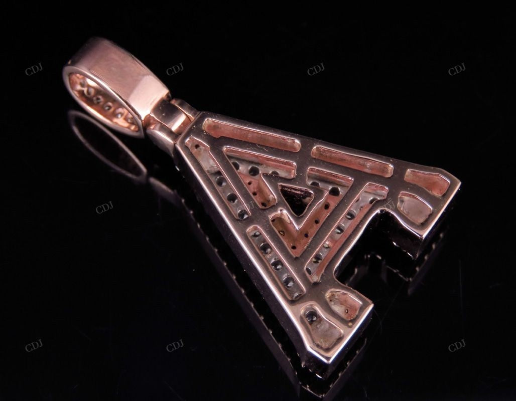 1.5" 1.55 CTW 10K Gold Natural Diamond Initial A Letter Pendant CustomDiamJewel