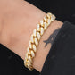 Full Ice Out Yellow Gold Plated Hip Hop Style Moissanite Cuban Link Bracelet hip hop jewelry CustomDiamJewel