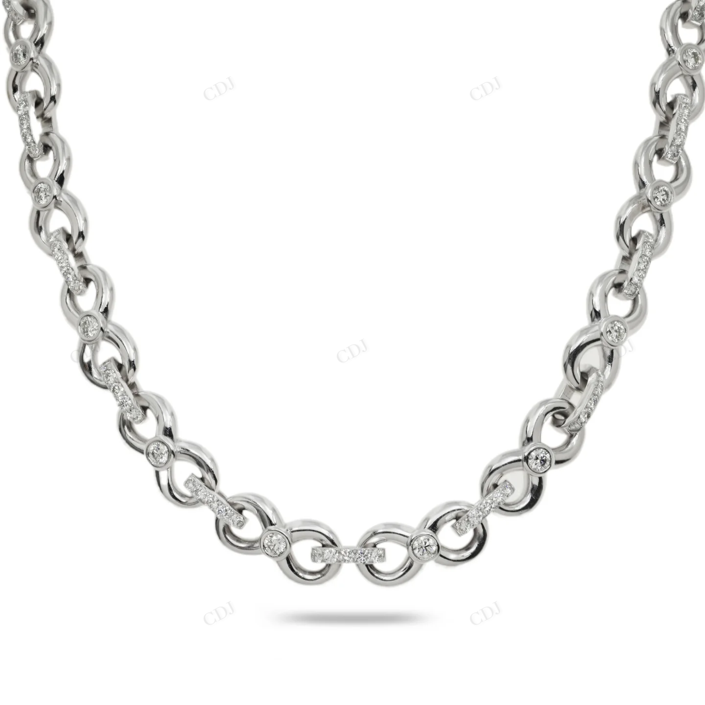 16.10 CTW 11.7MM Designer Infinity Link Chain hip hop jewelry CustomDiamJewel