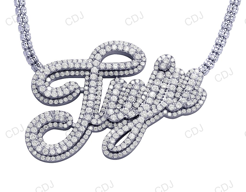 Custom Name Pendant 925 Silver Moissanite Diamond hip hop jewelry CustomDiamJewel