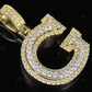 1.5" 1.75 CTW 18k Two Tone Gold Diamond 'G' Initial Letter Pendant CustomDiamJewel