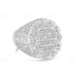Iced Out 925 Silver Oval Shaped Baguette & Round Moissanite Ring hip hop jewelry CustomDiamJewel