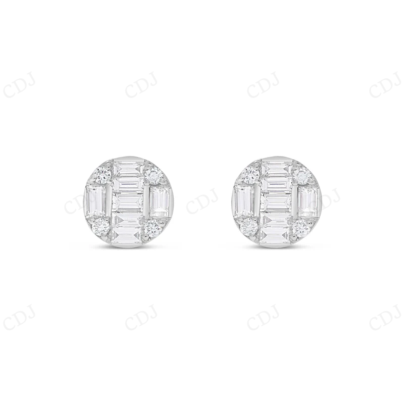 Custom Baguette Moissanite Diamond Stud Earrings Stud earrings CustomDiamJewel
