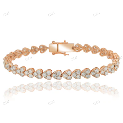 Heart Shape Lab Grown Diamond Bracelet hip hop jewelry CustomDiamJewel