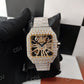 Round cut Fully Iced-Out Moissanite Diamond Watch customdiamjewel