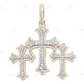 Tri-Cross 1.8 Inch Lab Grown Diamond 10K Gold Pendant Hip Hop Pendent customdiamjewel
