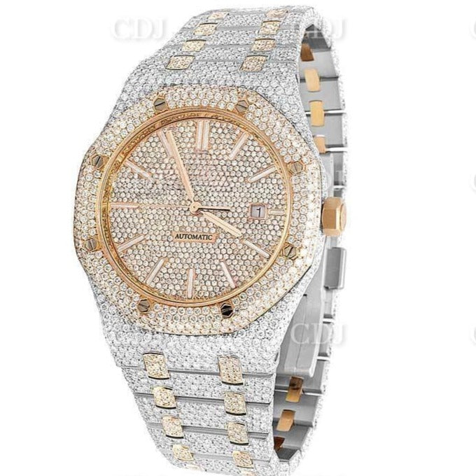 41mm Two Tone Hip Hop Diamond Watch For Men customdiamjewel
