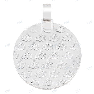 925 Sterling Silver Round Diamonds Allah Pendant For Men hip hop jewelry CustomDiamJewel