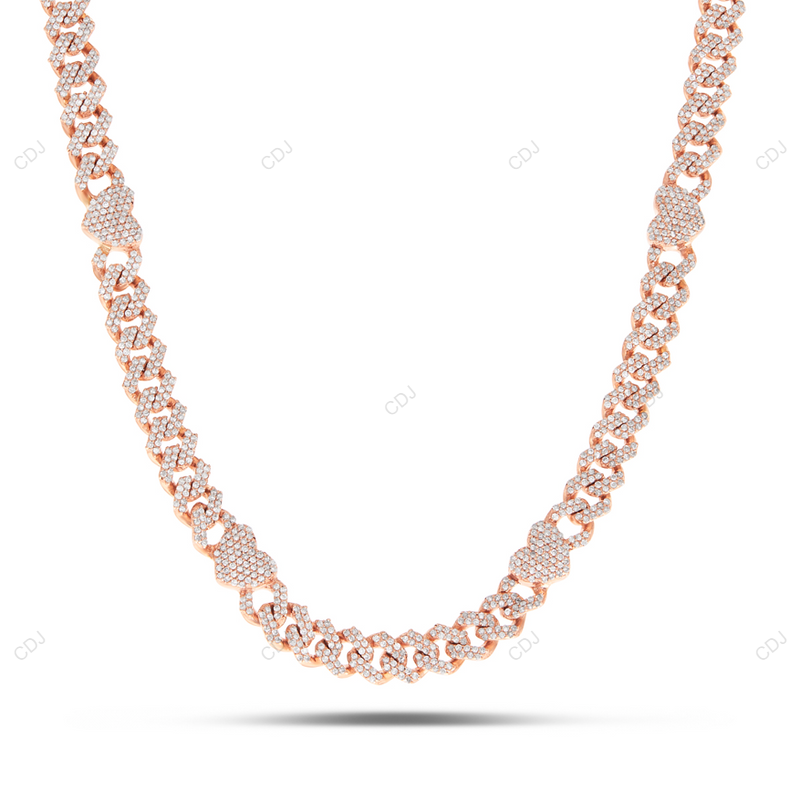 VVS Moissanite 18k Yellow Gold Plated Cuban Chain For Mens CustomDiamJewel
