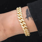 Full Ice Out Yellow Gold Plated Hip Hop Style Moissanite Cuban Link Bracelet hip hop jewelry CustomDiamJewel
