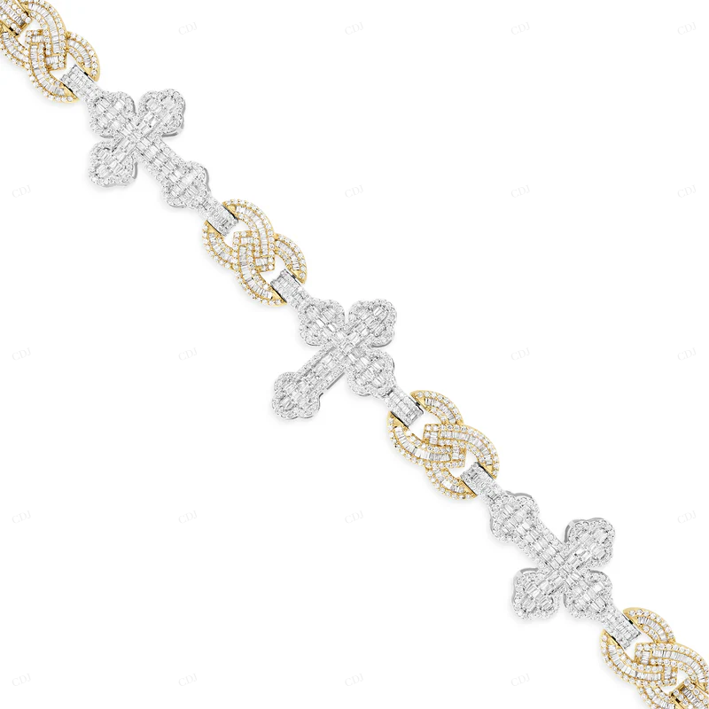 White Gold Diamond Infinity and Cross Bracelet CustomDiamJewel