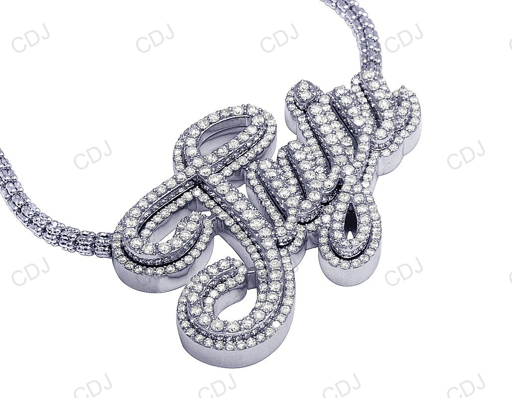 Custom Name Pendant 925 Silver Moissanite Diamond hip hop jewelry CustomDiamJewel
