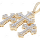 Tri-Cross 1.8 Inch Lab Grown Diamond 10K Gold Pendant Hip Hop Pendent customdiamjewel