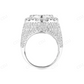 Iced Out 925 Silver Oval Shaped Baguette & Round Moissanite Ring hip hop jewelry CustomDiamJewel