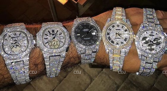 Customized Cartier Skeleton Moissanite Diamond Watch customdiamjewel