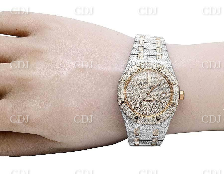 41mm Two Tone Hip Hop Diamond Watch For Men customdiamjewel