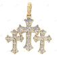Tri-Cross 1.8 Inch Lab Grown Diamond 10K Gold Pendant Hip Hop Pendent customdiamjewel