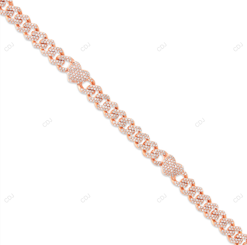 VVS Moissanite 18k Yellow Gold Plated Cuban Chain For Mens CustomDiamJewel