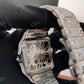 Round cut Fully Iced-Out Moissanite Diamond Watch customdiamjewel