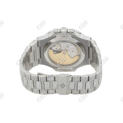 Full White Chrono Set Lab Grown Diamond Watch For Men's customdiamjewel