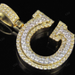 1.5" 1.75 CTW 18k Two Tone Gold Diamond 'G' Initial Letter Pendant CustomDiamJewel
