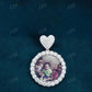 Round Cut Diamond Custom Photo Pendant  customdiamjewel   