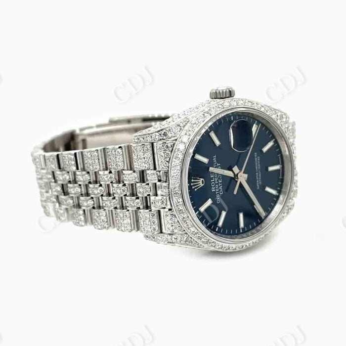 Blue Dial Rolex Custom Hip Hop Watch customdiamjewel