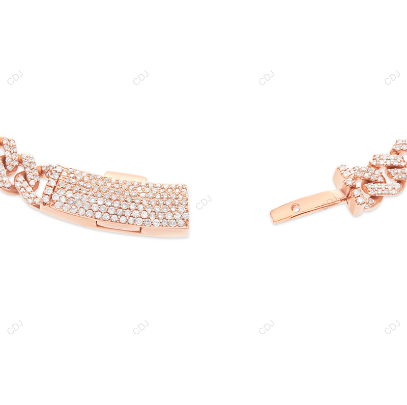 VVS Moissanite 18k Yellow Gold Plated Cuban Chain For Mens CustomDiamJewel