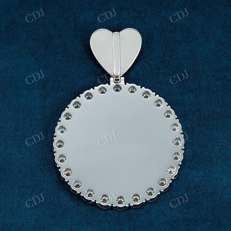 Round Cut Diamond Custom Photo Pendant  customdiamjewel   
