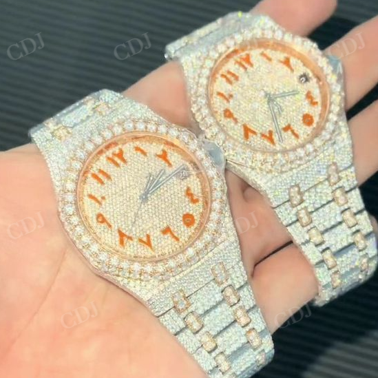 Customized Iced Out Red Arabic Dial AP Watch β customdiamjewel