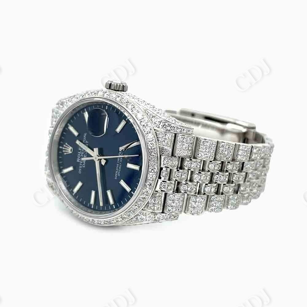 Blue Dial Rolex Custom Hip Hop Watch customdiamjewel