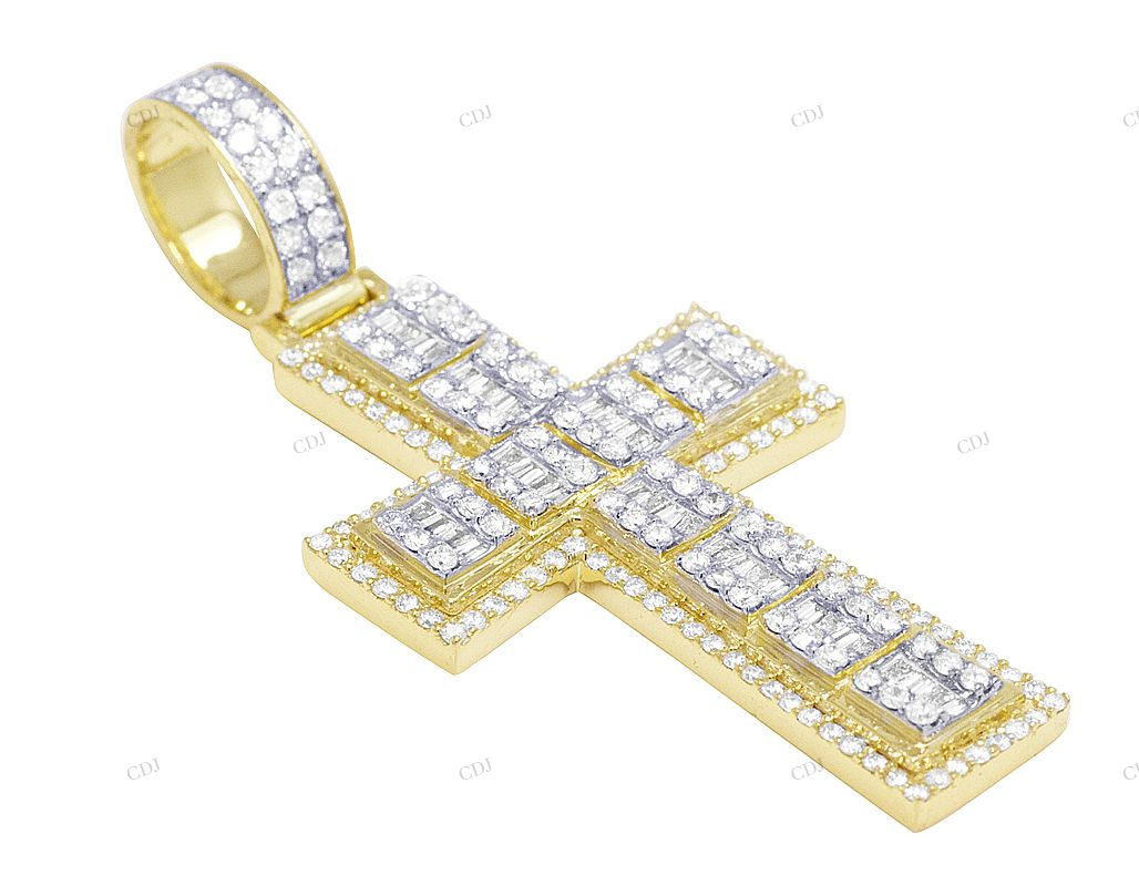 Small Iced Out Cross Charm Pendant hip hop jewelry CustomDiamJewel