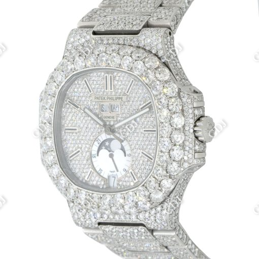 Full White Chrono Set Lab Grown Diamond Watch For Men's customdiamjewel