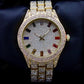 Roman Dial Hip Hop VVS Lab Diamond Studded Rolex Wrist Watch customdiamjewel