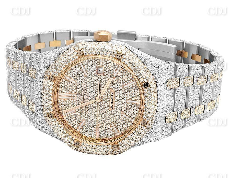 41mm Two Tone Hip Hop Diamond Watch For Men customdiamjewel