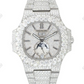 Full White Chrono Set Lab Grown Diamond Watch For Men's customdiamjewel