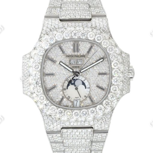 Full White Chrono Set Lab Grown Diamond Watch For Men's customdiamjewel