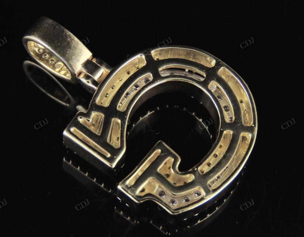 1.5" 1.75 CTW 18k Two Tone Gold Diamond 'G' Initial Letter Pendant CustomDiamJewel