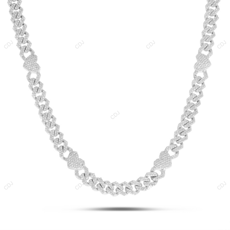 VVS Moissanite 18k Yellow Gold Plated Cuban Chain For Mens CustomDiamJewel