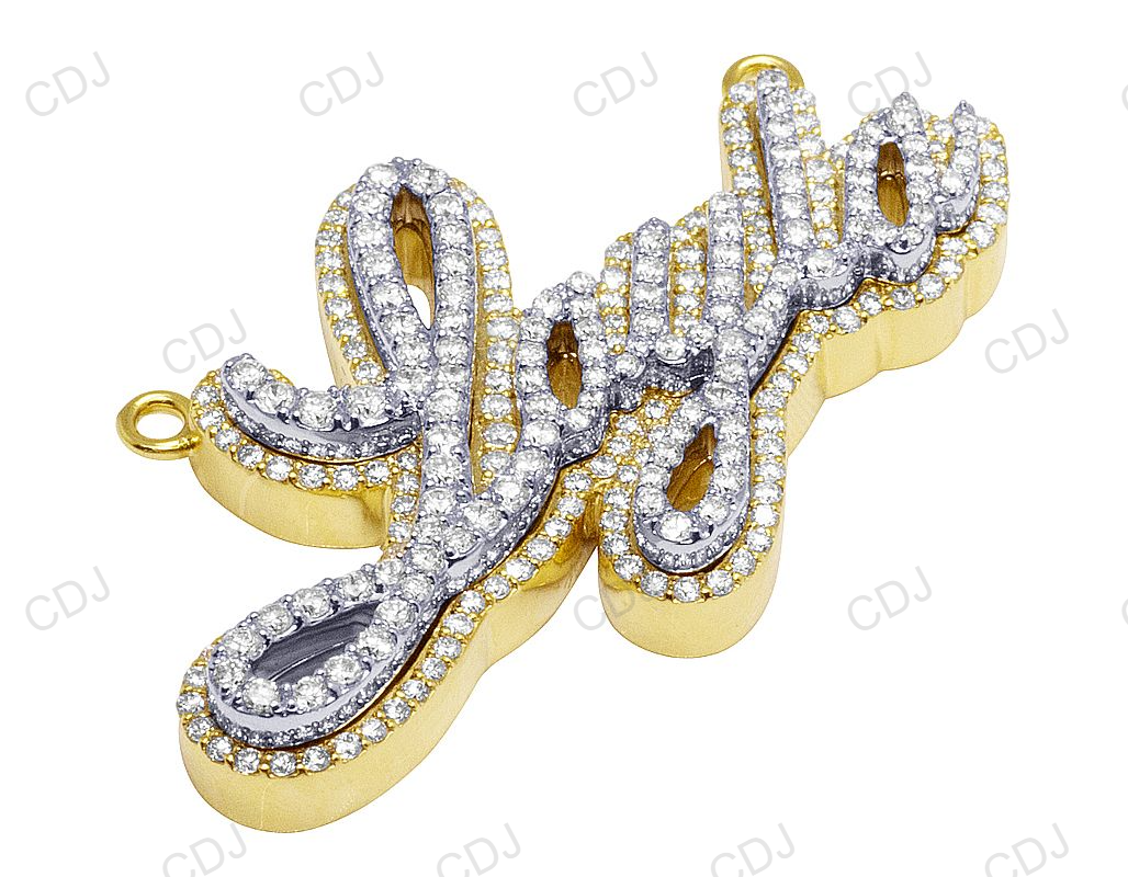 Custom Name Pendant 925 Silver Moissanite Diamond hip hop jewelry CustomDiamJewel