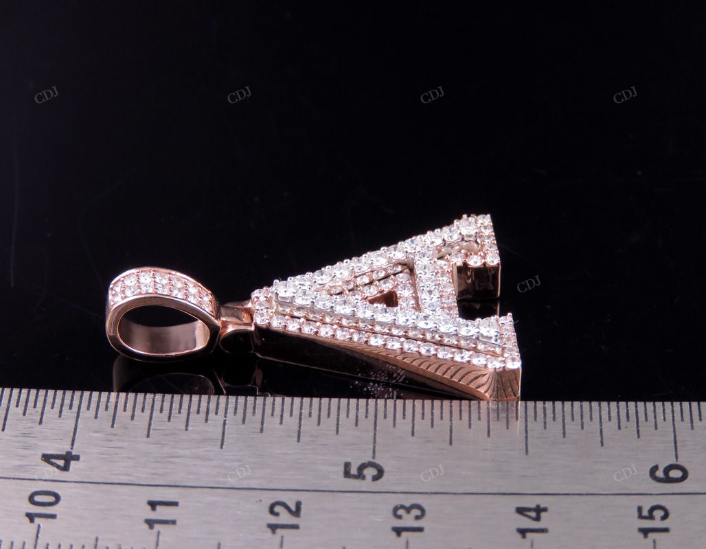 1.5" 1.55 CTW 10K Gold Natural Diamond Initial A Letter Pendant CustomDiamJewel