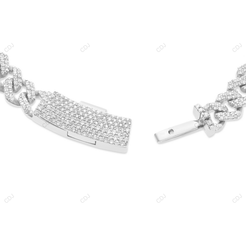 VVS Moissanite 18k Yellow Gold Plated Cuban Chain For Mens CustomDiamJewel